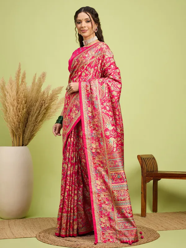 Women's_Silk_Blend_Pink_Digital_Print_Designer_Saree_With_Blouse_Piece