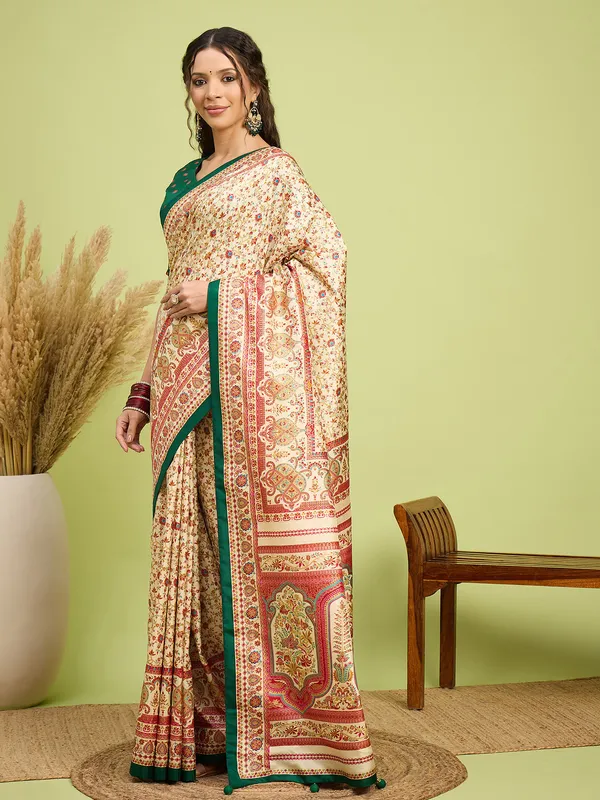 Women's_Silk_Blend_Cream_Digital_Print_Designer_Saree_With_Blouse_Piece