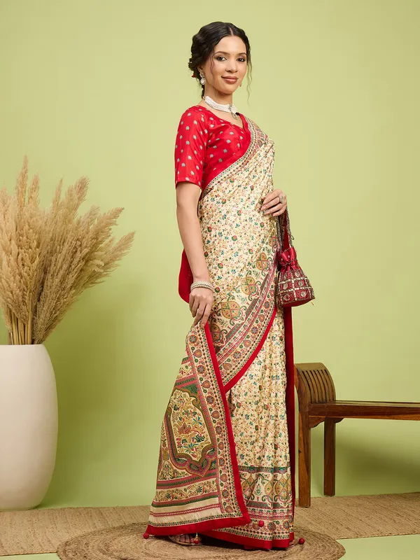 Women's_Silk_Blend_Cream_Digital_Print_Designer_Saree_With_Blouse_Piece