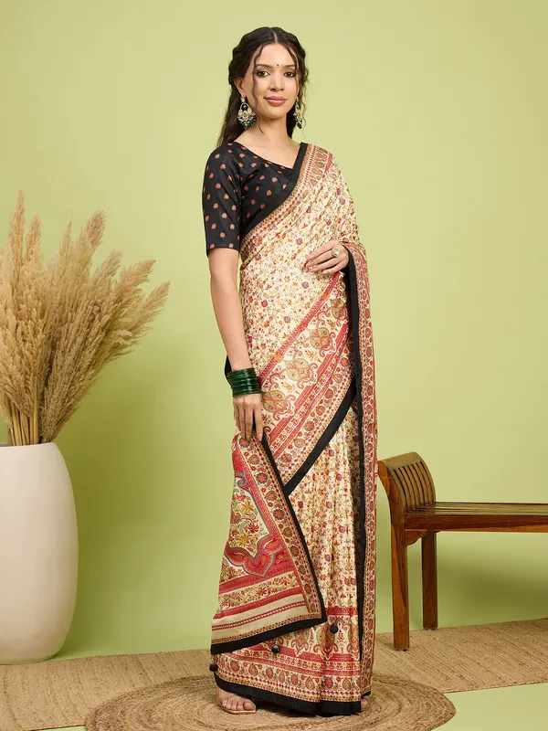 Women's_Silk_Blend_Cream_Digital_Print_Designer_Saree_With_Blouse_Piece