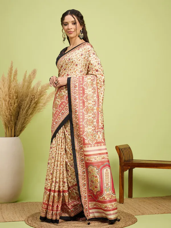 Women's_Silk_Blend_Cream_Digital_Print_Designer_Saree_With_Blouse_Piece