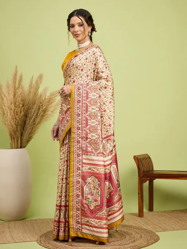 Women's_Silk_Blend_Cream_Digital_Print_Designer_Saree_With_Blouse_Piece
