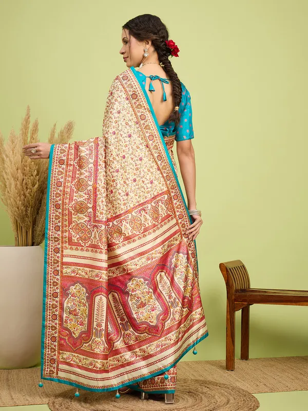 Women's_Silk_Blend_Cream_Digital_Print_Designer_Saree_With_Blouse_Piece