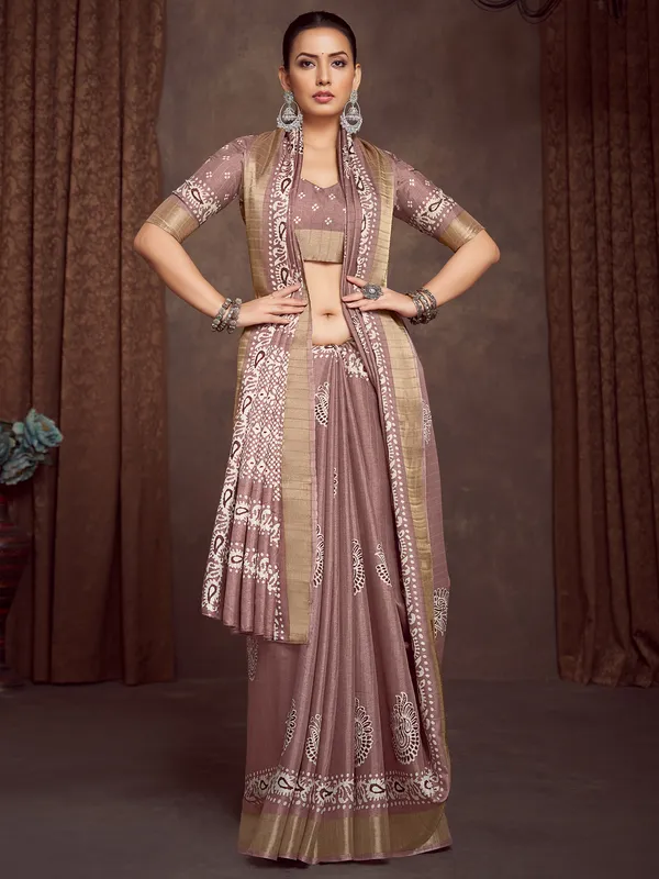 Women's_Silk_Blend_Light_Brown_Printed_Designer_Saree_With_Blouse_Piece