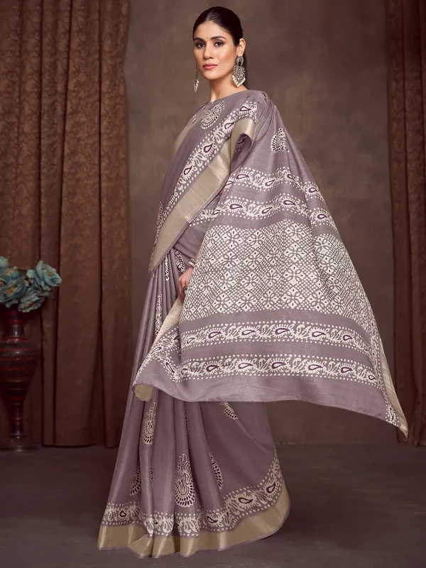 Women's_Silk_Blend_Mauve_Printed_Designer_Saree_With_Blouse_Piece