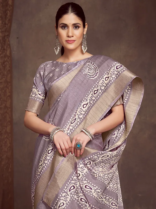 Women's_Silk_Blend_Mauve_Printed_Designer_Saree_With_Blouse_Piece