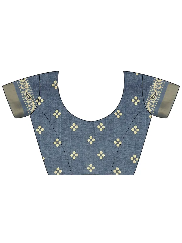 Women's_Silk_Blend_Blue_Printed_Designer_Saree_With_Blouse_Piece