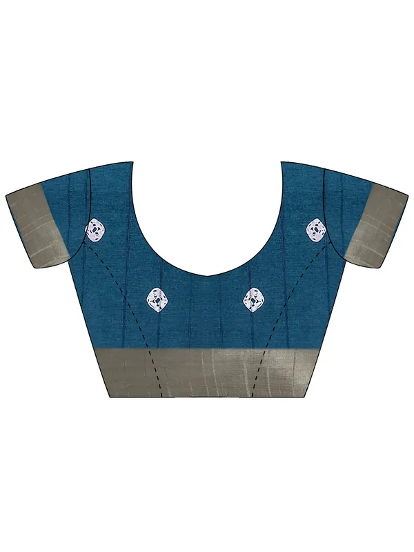 Women's_Silk_Blend_Navy_Blue_Printed_Designer_Saree_With_Blouse_Piece