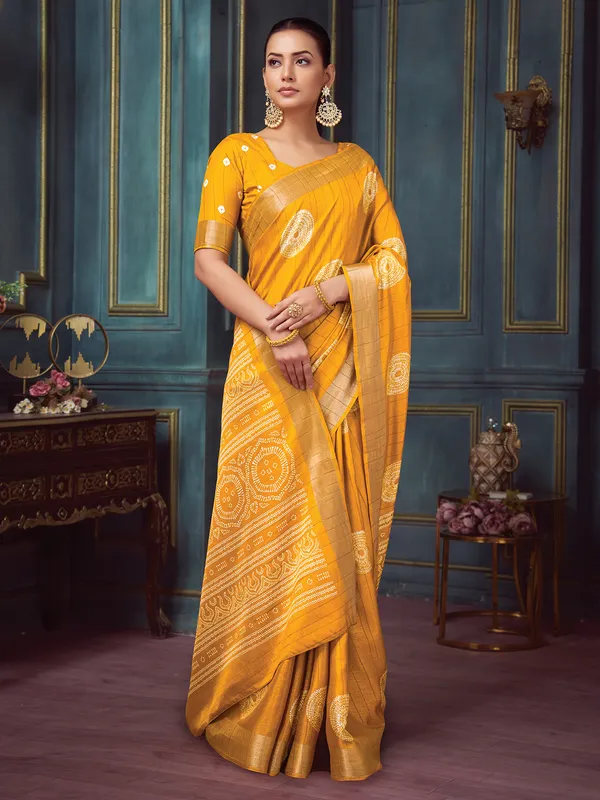 Women's_Silk_Blend_Yellow_Printed_Designer_Saree_With_Blouse_Piece