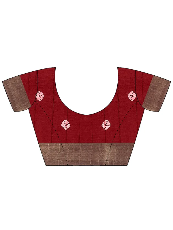Women's_Silk_Blend_Red_Printed_Designer_Saree_With_Blouse_Piece