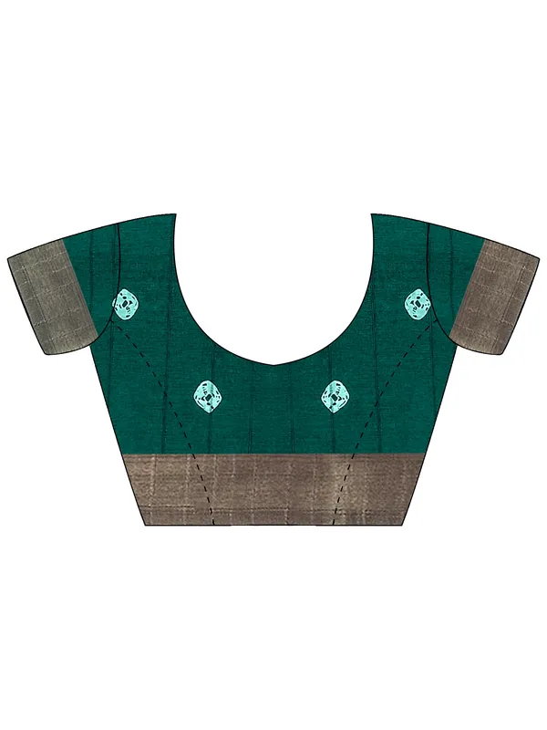 Women's_Silk_Blend_Blue_Printed_Designer_Saree_With_Blouse_Piece