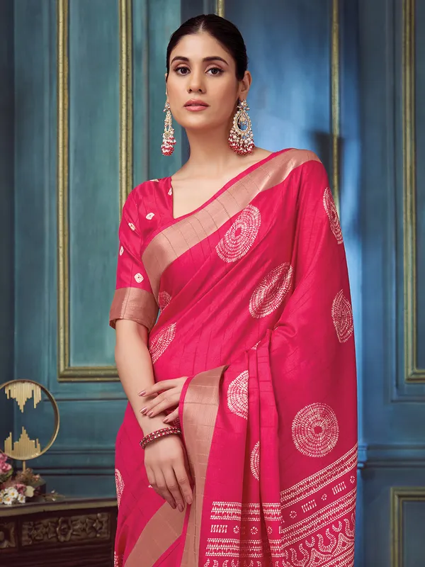 Women's_Silk_Blend_Pink_Printed_Designer_Saree_With_Blouse_Piece