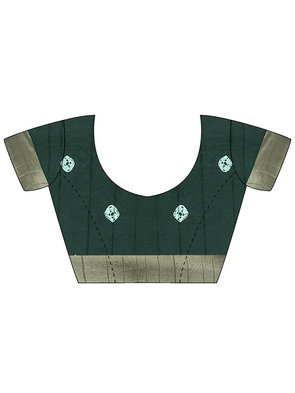 Women's_Silk_Blend_Green_Printed_Designer_Saree_With_Blouse_Piece