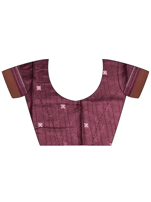 Women's_Silk_Blend_Burgundy_Printed_Designer_Saree_With_Blouse_Piece