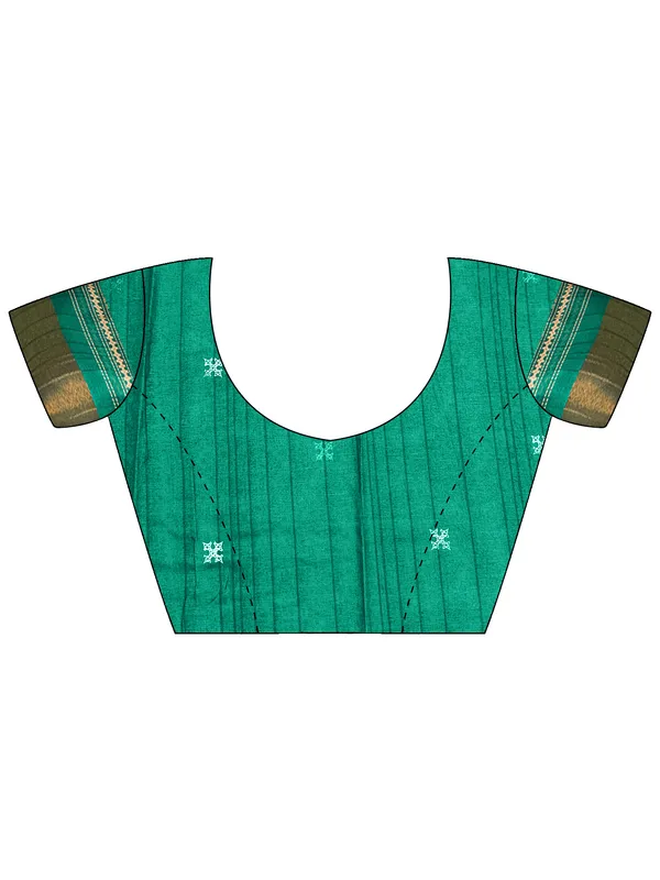 Women's_Silk_Blend_Teal_blue_Printed_Designer_Saree_With_Blouse_Piece