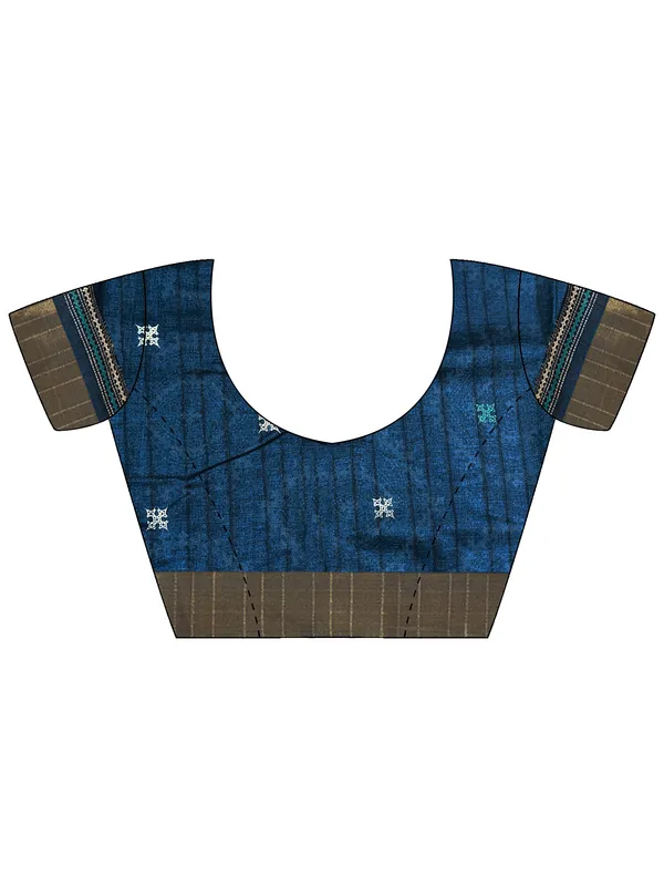 Women's_Silk_Blend_Navy_Blue_Printed_Designer_Saree_With_Blouse_Piece