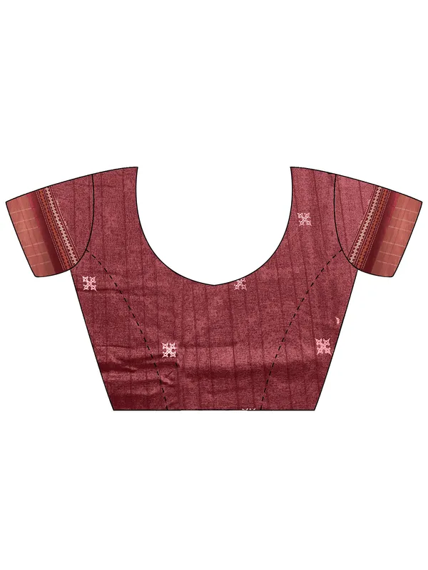 Women's_Silk_Blend_Maroon_Printed_Designer_Saree_With_Blouse_Piece