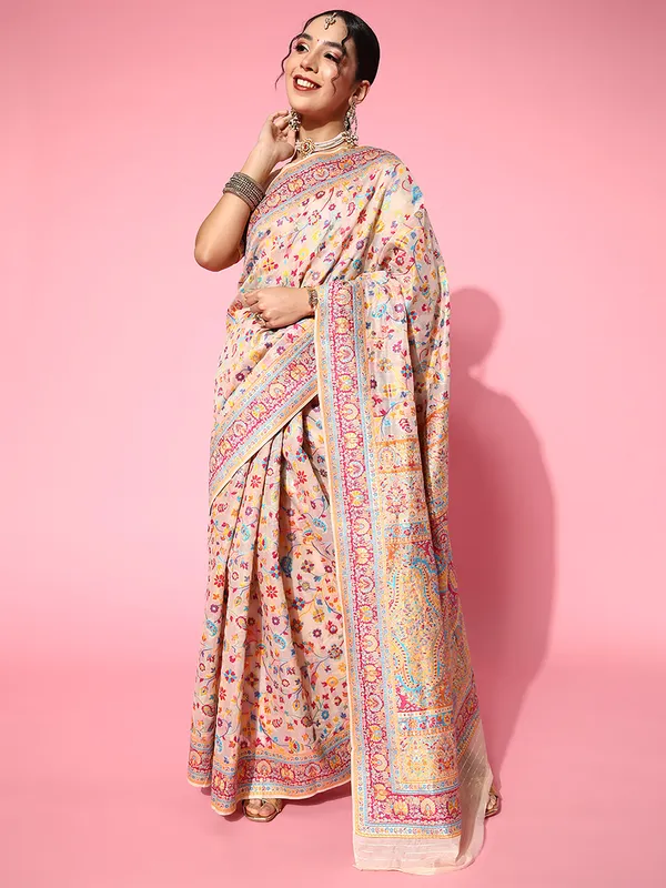 Women's_Silk_Blend_Beige_Woven_Design_Celebrity_Saree_With_Blouse_Piece
