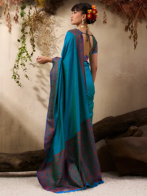 Women's_Silk_Blend_Light_Blue_Woven_Design_Designer_Saree_With_Blouse_Piece