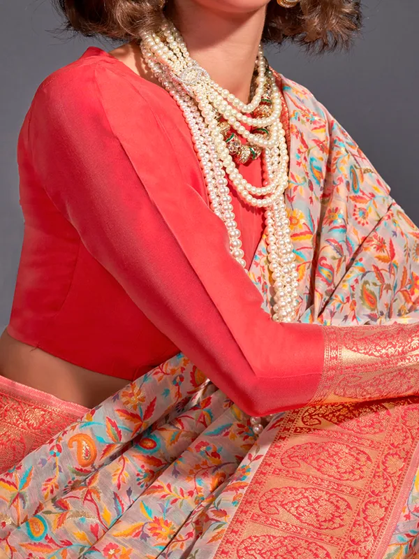 Women's_Silk_Blend_Beige_Woven_Design_Designer_Saree_With_Blouse_Piece