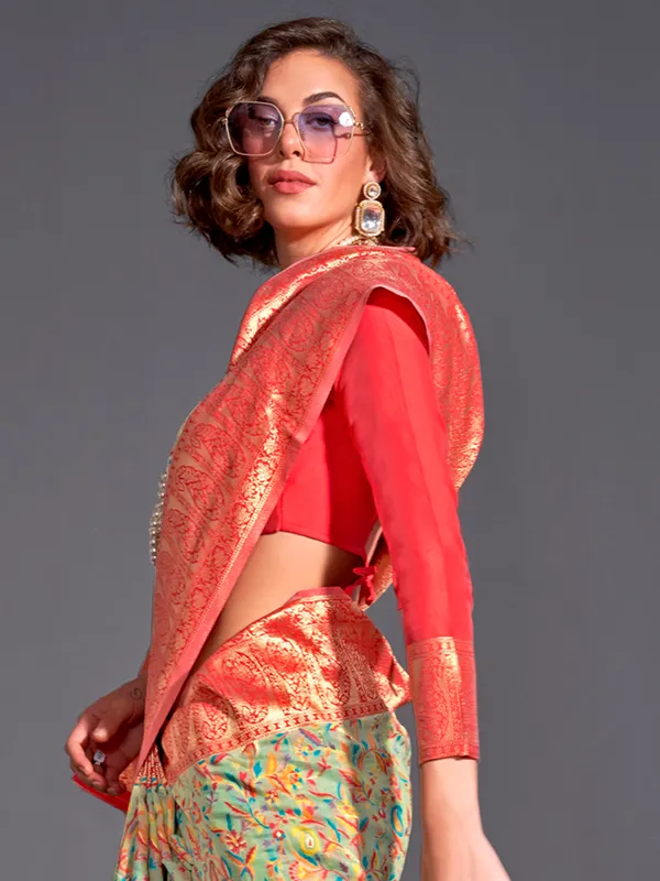 Women's_Silk_Blend_Sea_Green_Woven_Design_Designer_Saree_With_Blouse_Piece