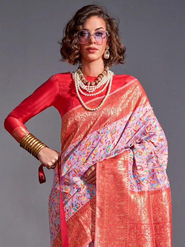 Women's_Silk_Blend_Lavender_Woven_Design_Designer_Saree_With_Blouse_Piece
