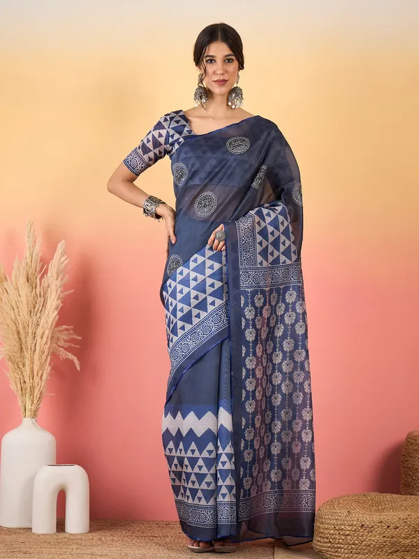 Women's_Silk_Blend_Indigo_Printed_Designer_Saree_With_Blouse_Piece