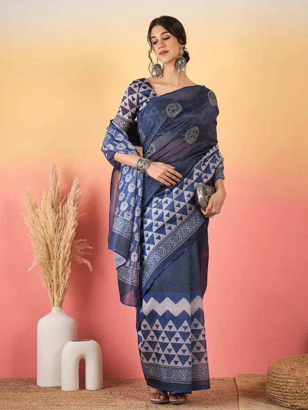 Women's_Silk_Blend_Indigo_Printed_Designer_Saree_With_Blouse_Piece