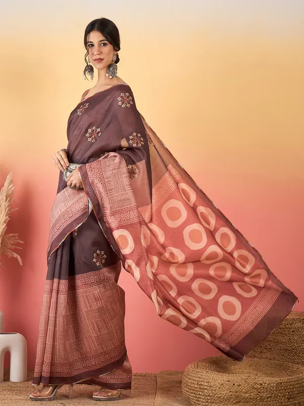 Women's_Silk_Blend_Light_Brown_Printed_Designer_Saree_With_Blouse_Piece