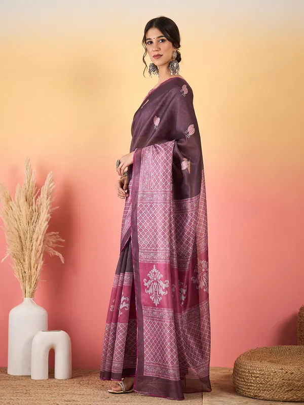 Women's_Silk_Blend_Mauve_Printed_Designer_Saree_With_Blouse_Piece