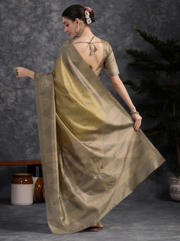 Women's_Silk_Blend_Olive_Printed_Designer_Saree_With_Blouse_Piece