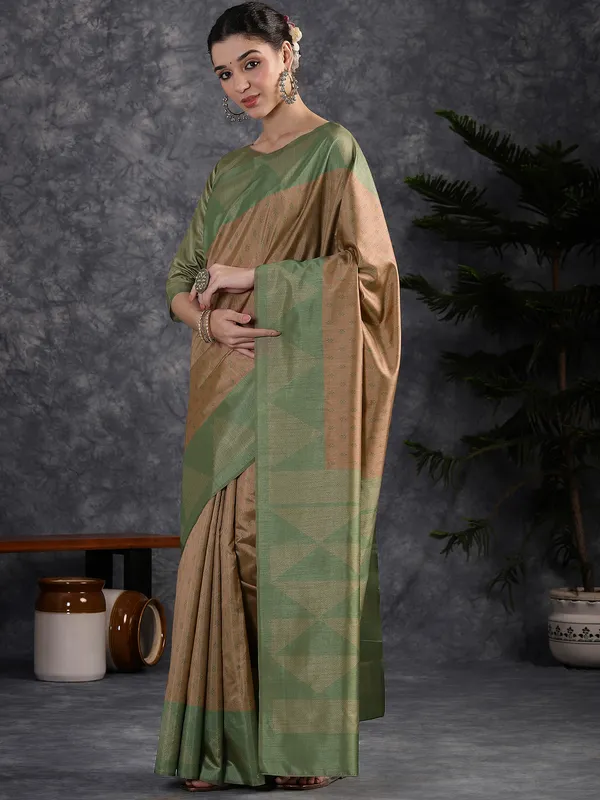 Women's_Silk_Blend_Light_Brown_Printed_Designer_Saree_With_Blouse_Piece