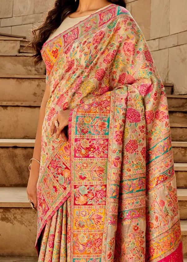 Women's_Cotton_Silk_Beige_Woven_Design_Designer_Saree_With_Blouse_Piece