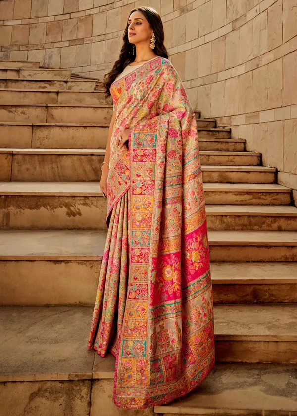 Women's_Cotton_Silk_Beige_Woven_Design_Designer_Saree_With_Blouse_Piece
