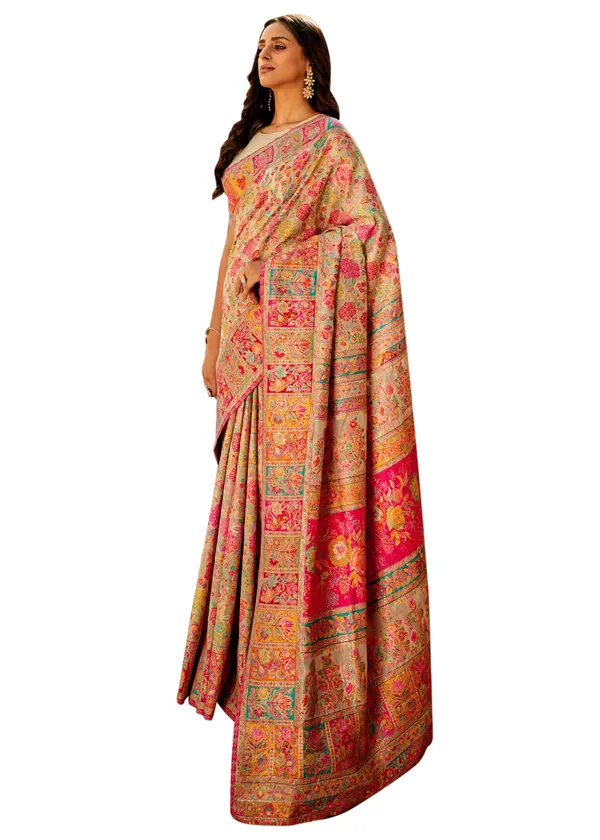 Women's_Cotton_Silk_Beige_Woven_Design_Designer_Saree_With_Blouse_Piece