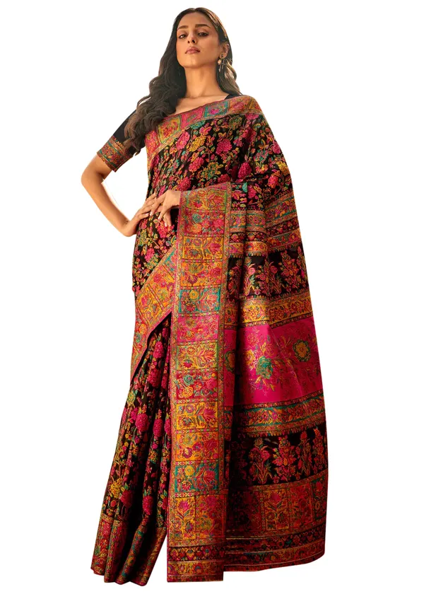 Women's_Cotton_Silk_Black_Woven_Design_Designer_Saree_With_Blouse_Piece