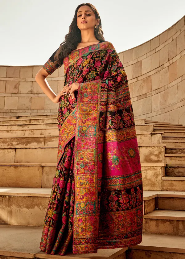 Women's_Cotton_Silk_Black_Woven_Design_Designer_Saree_With_Blouse_Piece