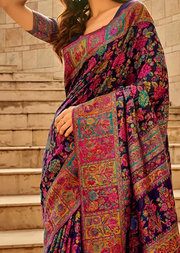 Women's_Cotton_Silk_Navy_Blue_Woven_Design_Designer_Saree_With_Blouse_Piece