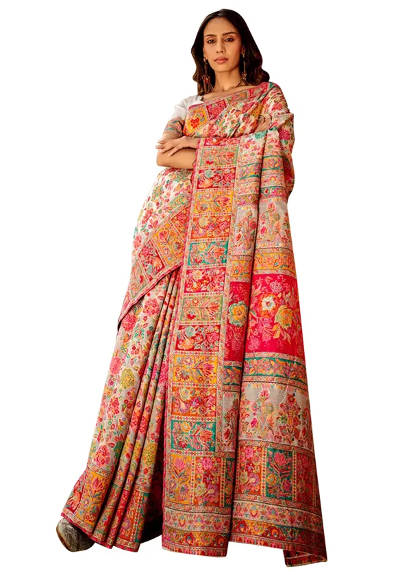 Women's_Cotton_Silk_White_Woven_Design_Designer_Saree_With_Blouse_Piece