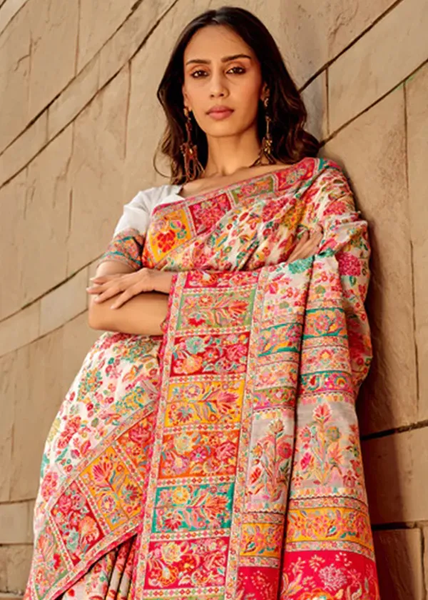 Women's_Cotton_Silk_White_Woven_Design_Designer_Saree_With_Blouse_Piece
