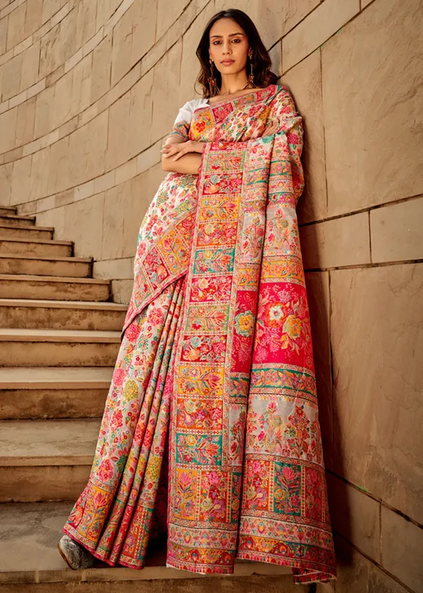 Women's_Cotton_Silk_White_Woven_Design_Designer_Saree_With_Blouse_Piece