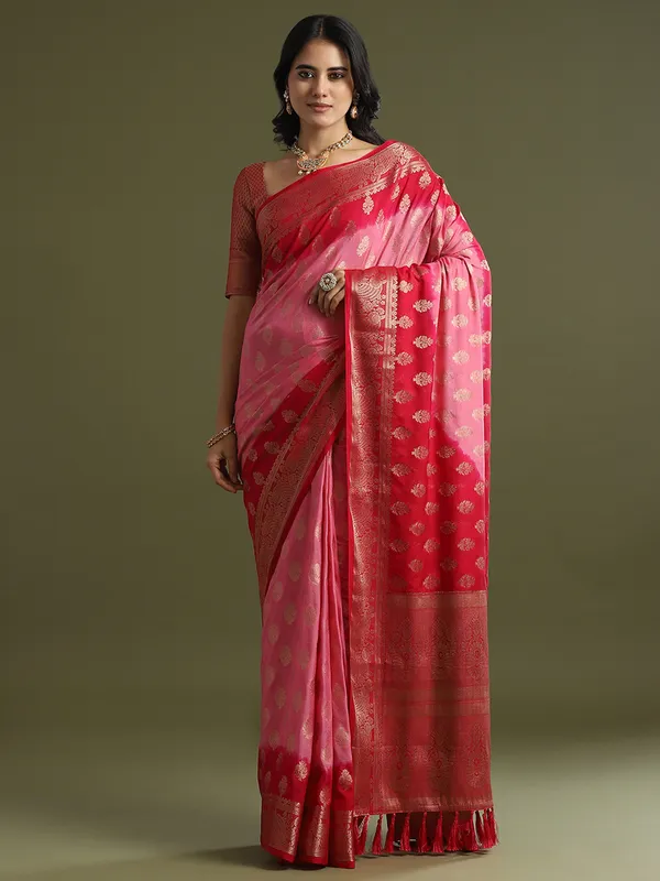 Women's_Georgette_Pink_Woven_Design_Designer_Saree_With_Blouse_Piece
