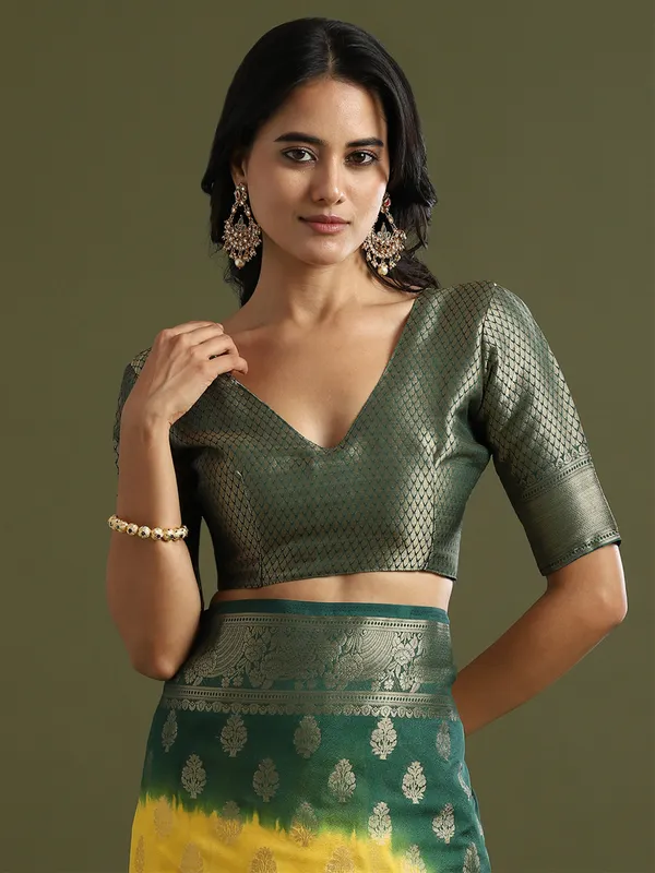 Women's_Georgette_Yellow_Woven_Design_Designer_Saree_With_Blouse_Piece