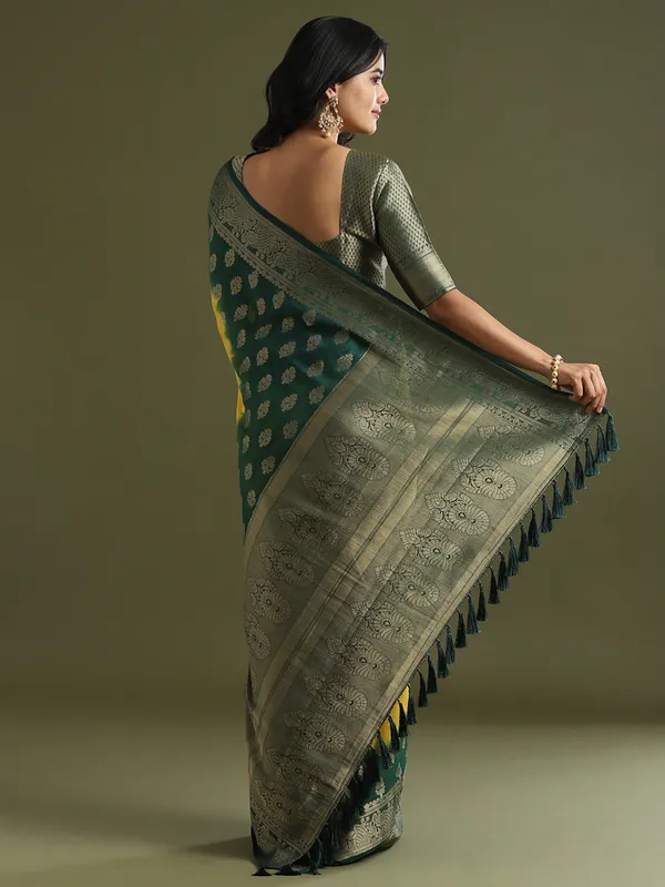 Women's_Georgette_Yellow_Woven_Design_Designer_Saree_With_Blouse_Piece