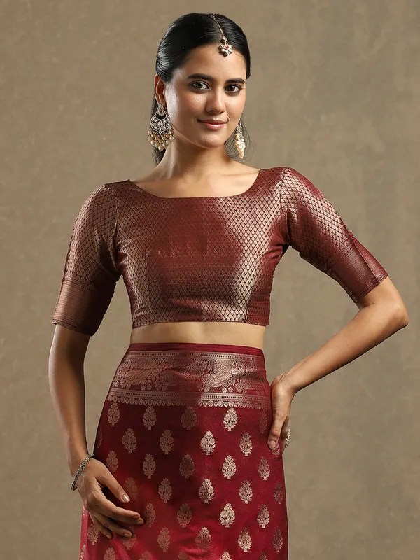 Women's_Georgette_Peach_Woven_Design_Designer_Saree_With_Blouse_Piece
