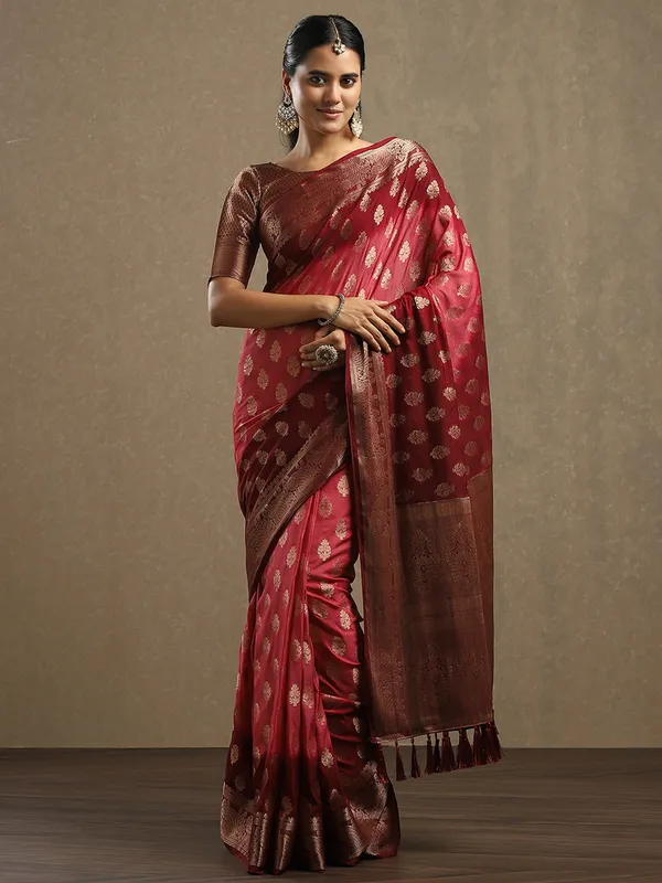 Women's_Georgette_Peach_Woven_Design_Designer_Saree_With_Blouse_Piece
