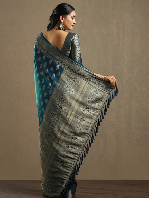 Women's_Georgette_Light_Blue_Woven_Design_Designer_Saree_With_Blouse_Piece