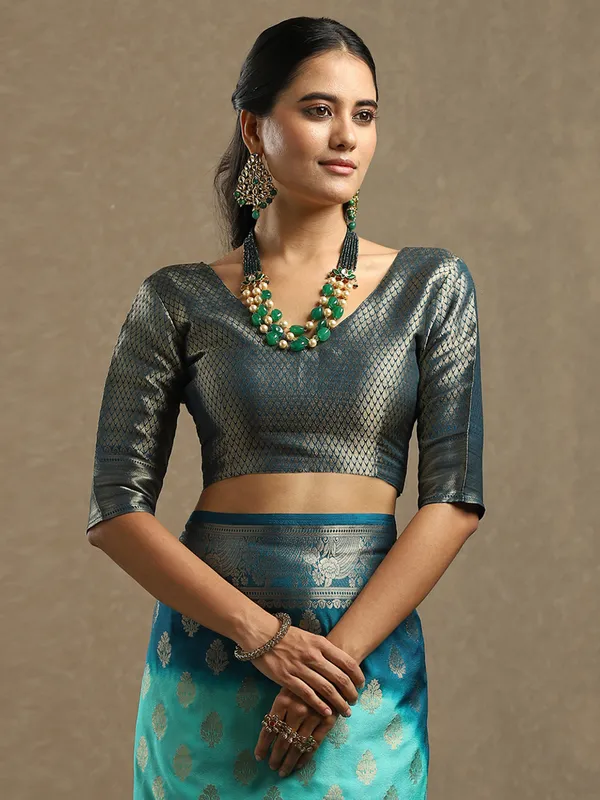 Women's_Georgette_Light_Blue_Woven_Design_Designer_Saree_With_Blouse_Piece