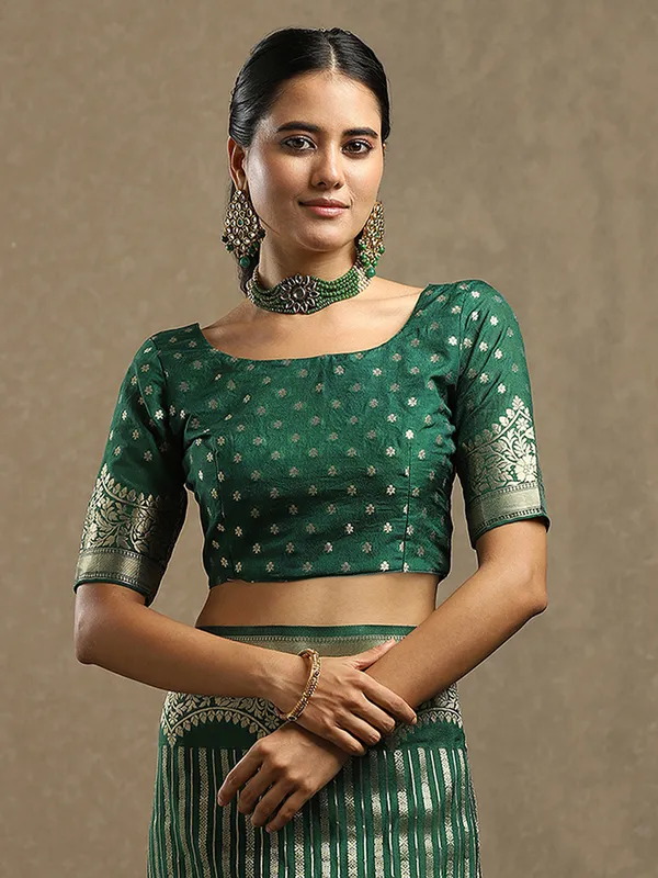 Women's_Georgette_Green_Woven_Design_Designer_Saree_With_Blouse_Piece
