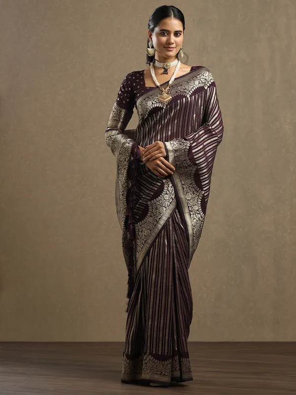 Women's_Georgette_Purple_Woven_Design_Designer_Saree_With_Blouse_Piece